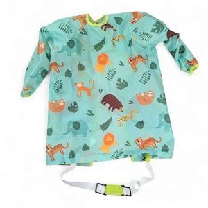 Lictin Oversized Baby Bib Adjustable Size 6-24 Mos Long Sleeves Jungle Animals